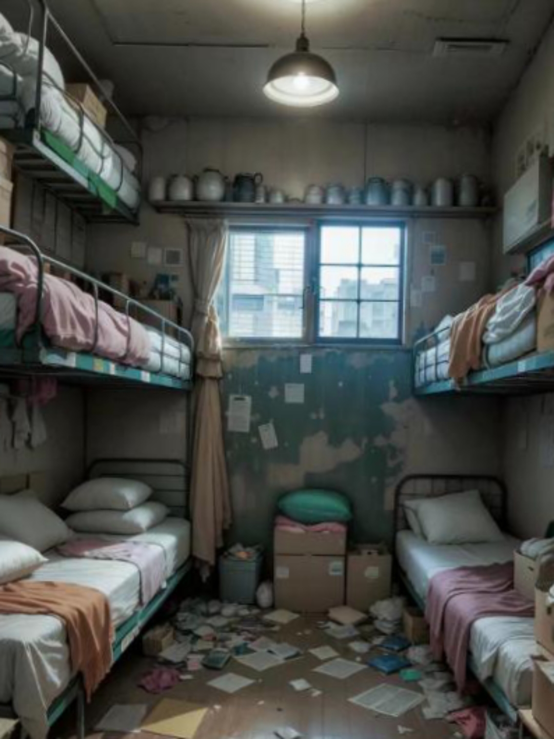 邻居家孩子给她爸爸发来了她们宿舍的照片