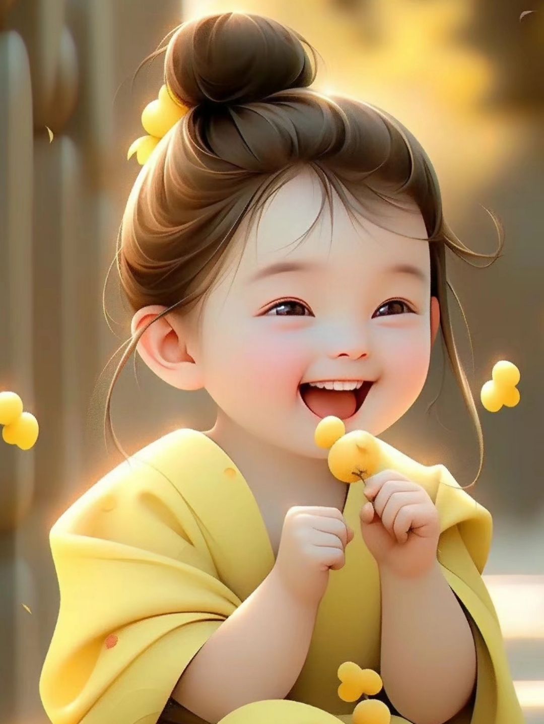 快乐如泉涌,笑容便如花般绽放,无拘无束,自由自在.