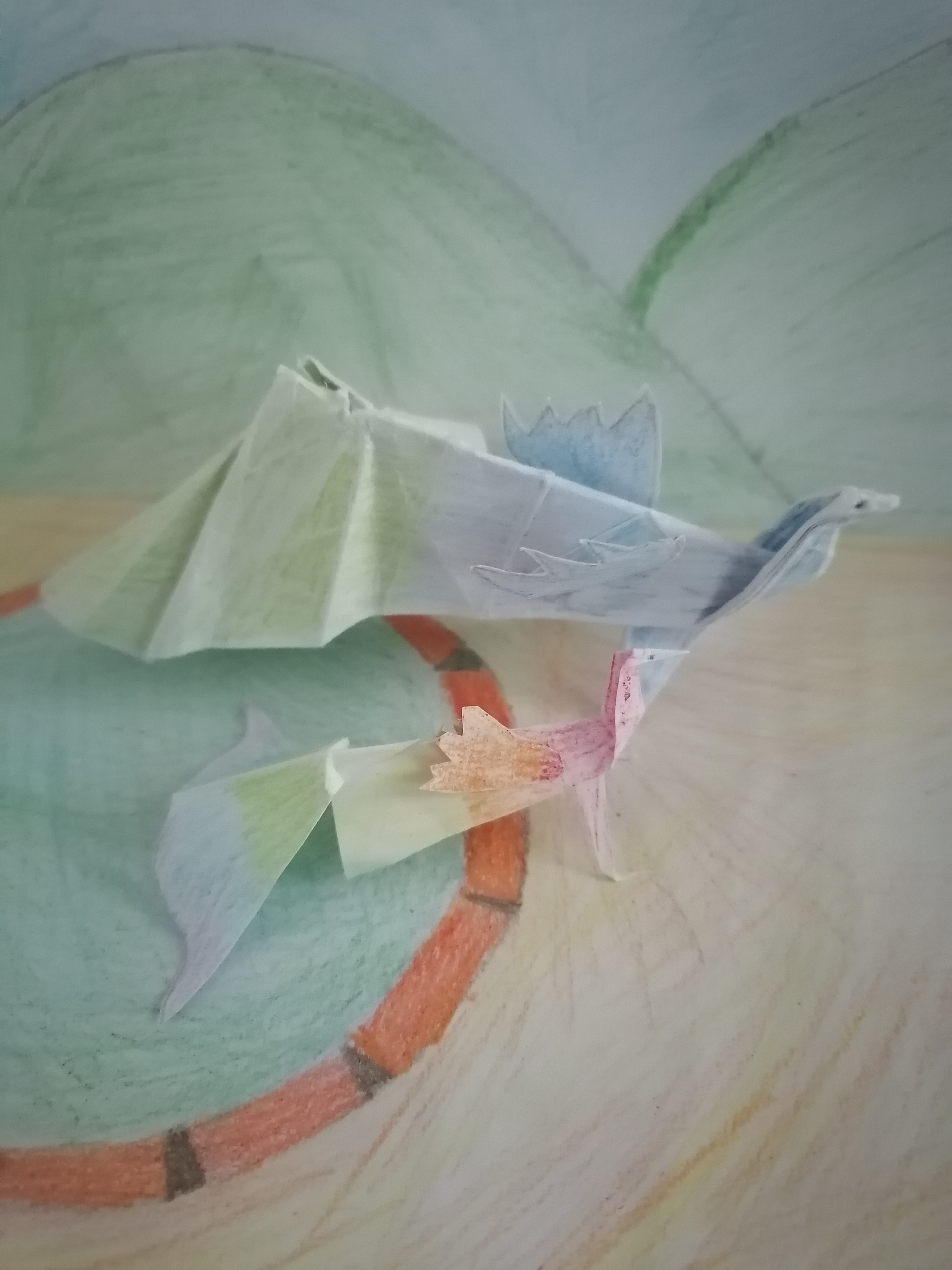 折纸乐园 这些都是我折出来的哟(除了那只五颜六色的凤凰……) (感觉