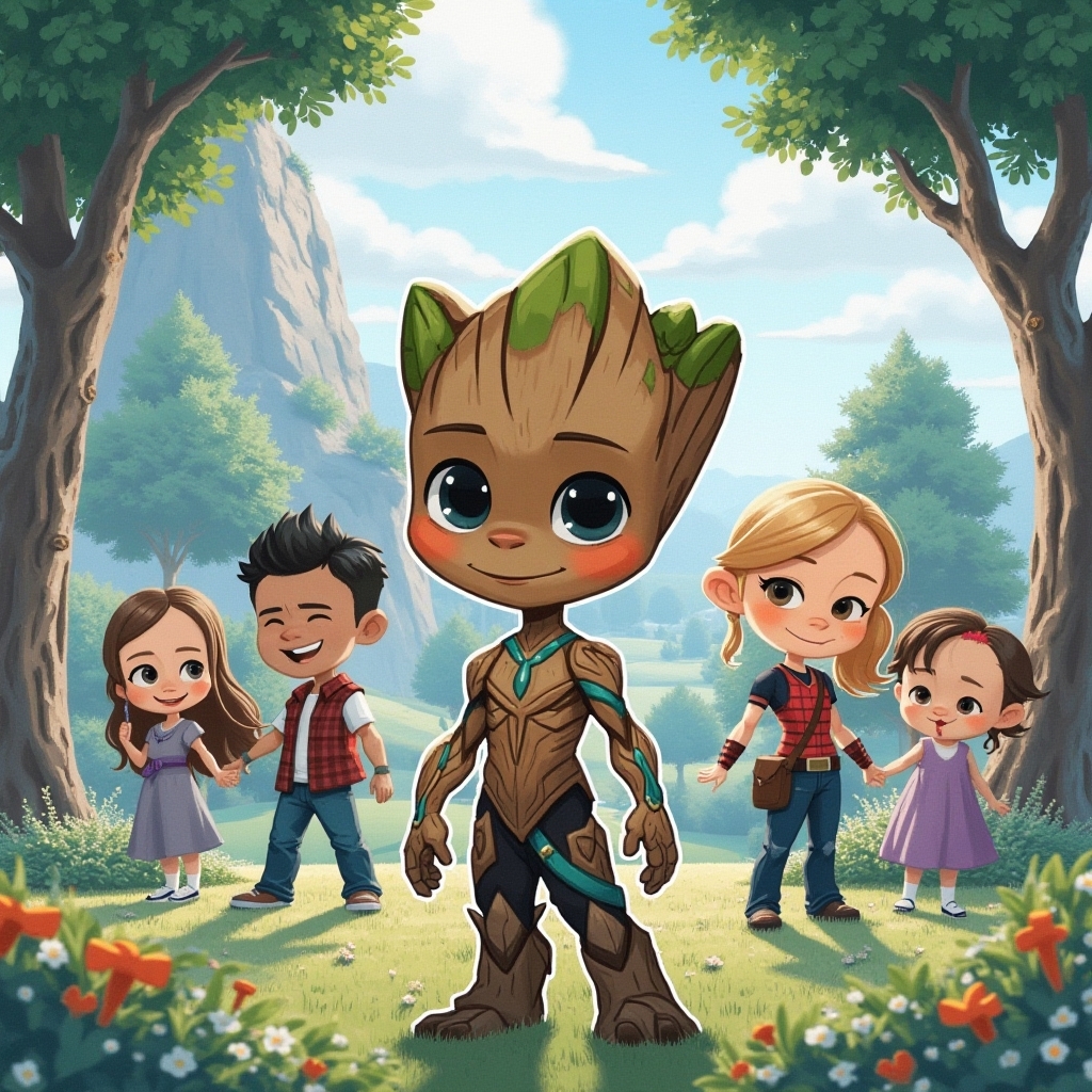 如何用ai画卡通格鲁特?