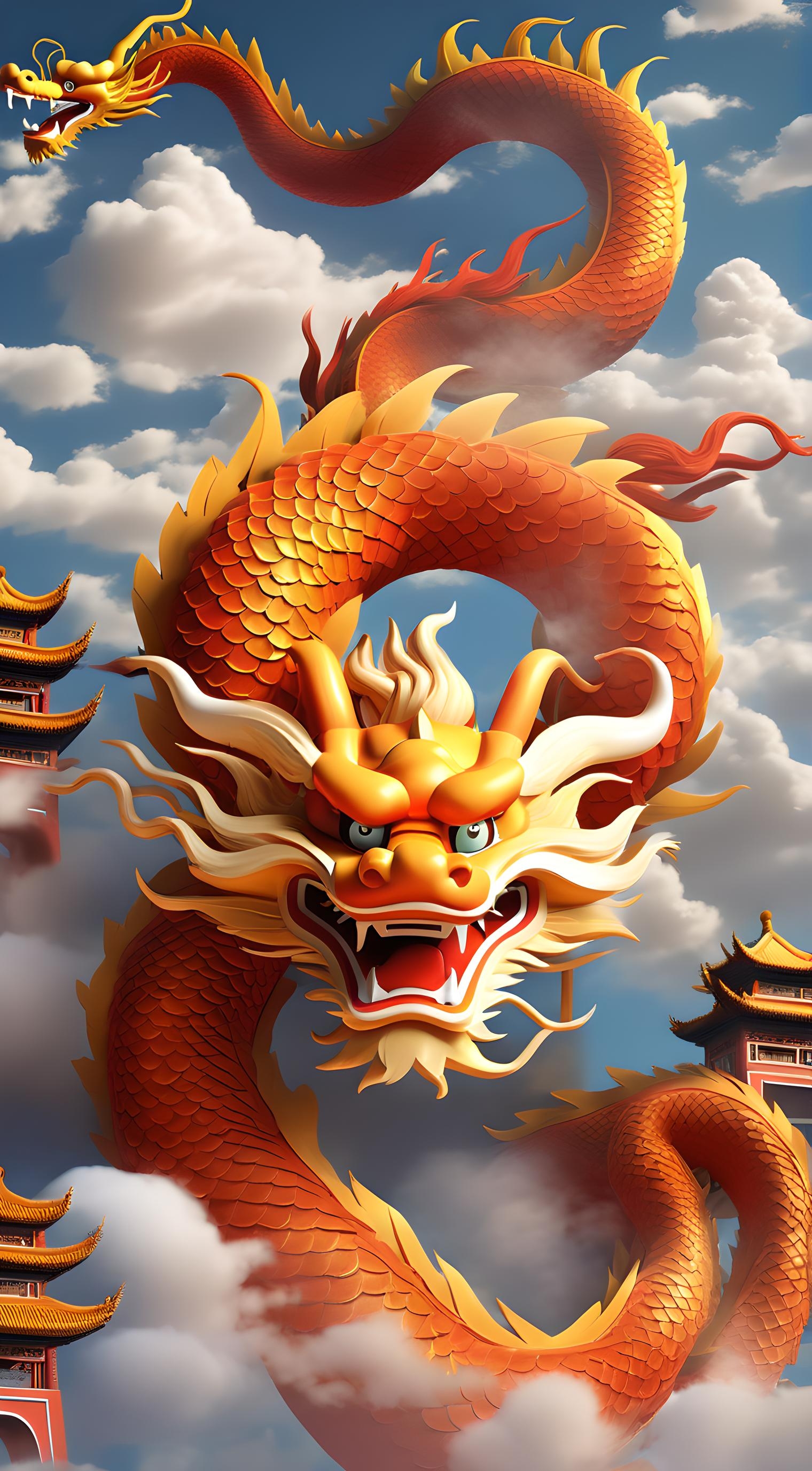 龙年即将来临,我用ai画了几幅龙图,感受这神秘的东方神兽的魅力.