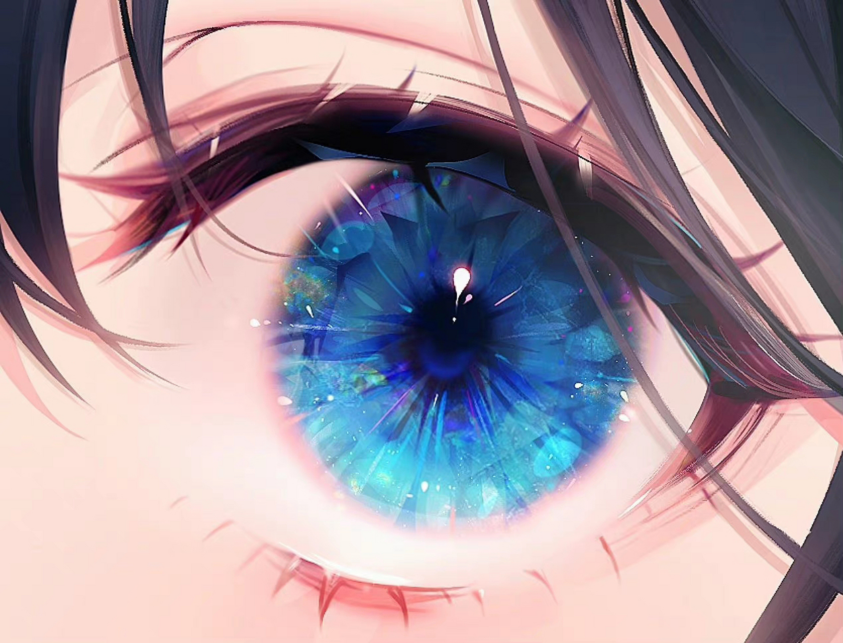 迷人又深邃的眼睛 璀璨华丽彩色钻石  画师:opal_00_58 #最靓头像壁纸