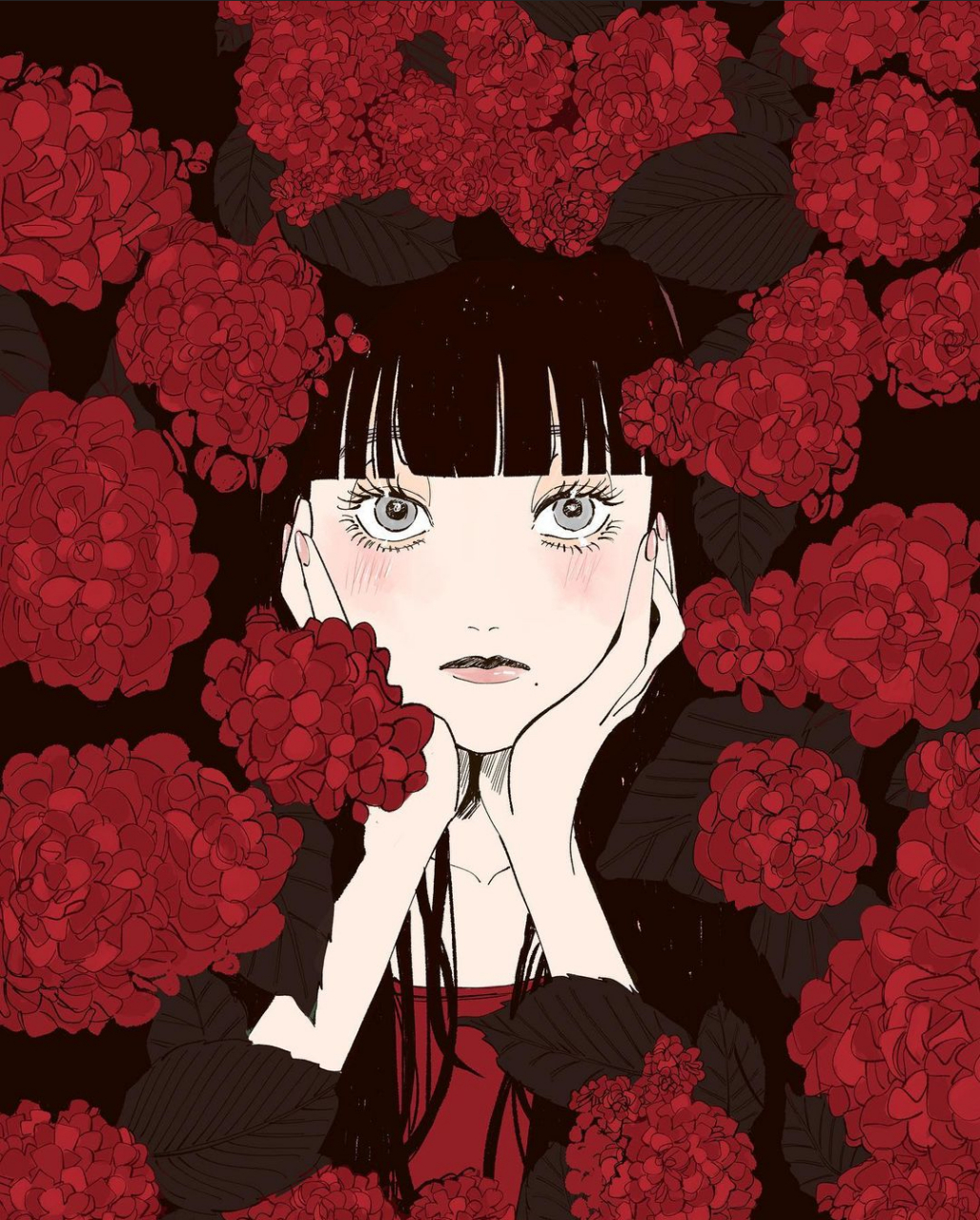 风格独特的少女插画 画师:nowri 关注我,每天都要新头像壁纸～#最靓