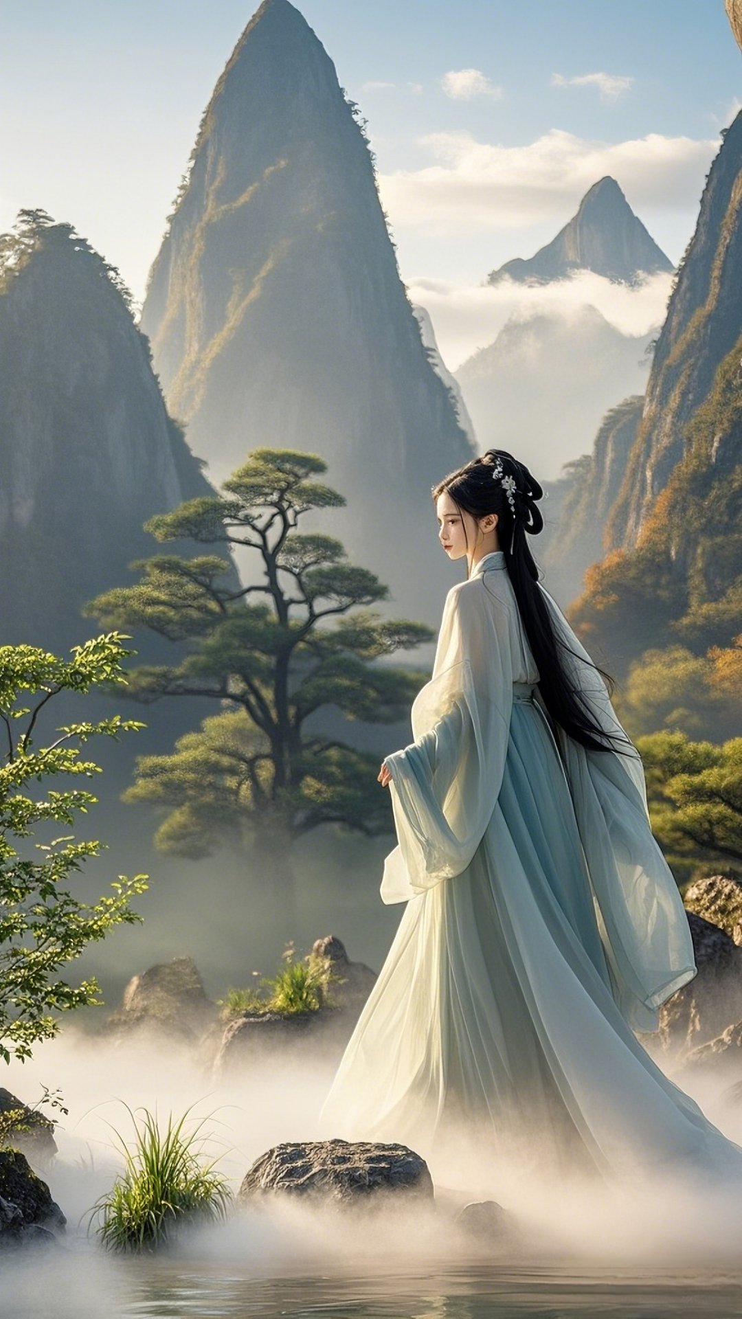 云雾缭绕,山峦叠翠,仿佛置身仙境.这一刻,时间静止,只有美景与心跳