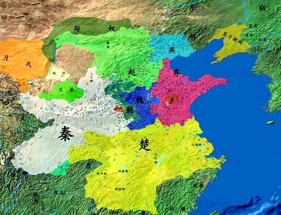 公元前286年的战国中后期,秦齐楚赵四个超级大国形成,四个强国各有