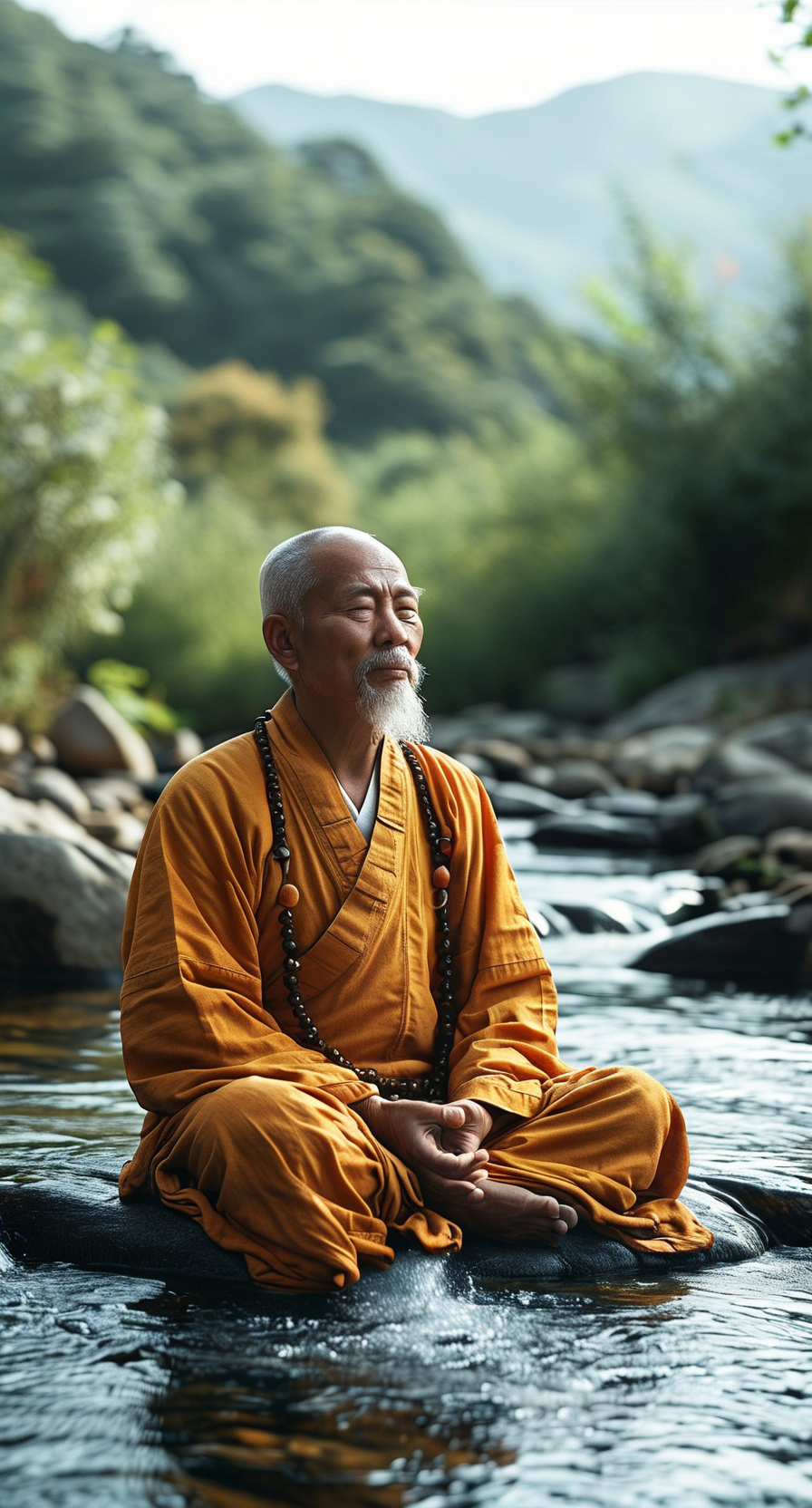 然而,老禅师总是微笑着,静静地坐在那儿,似乎从不回答