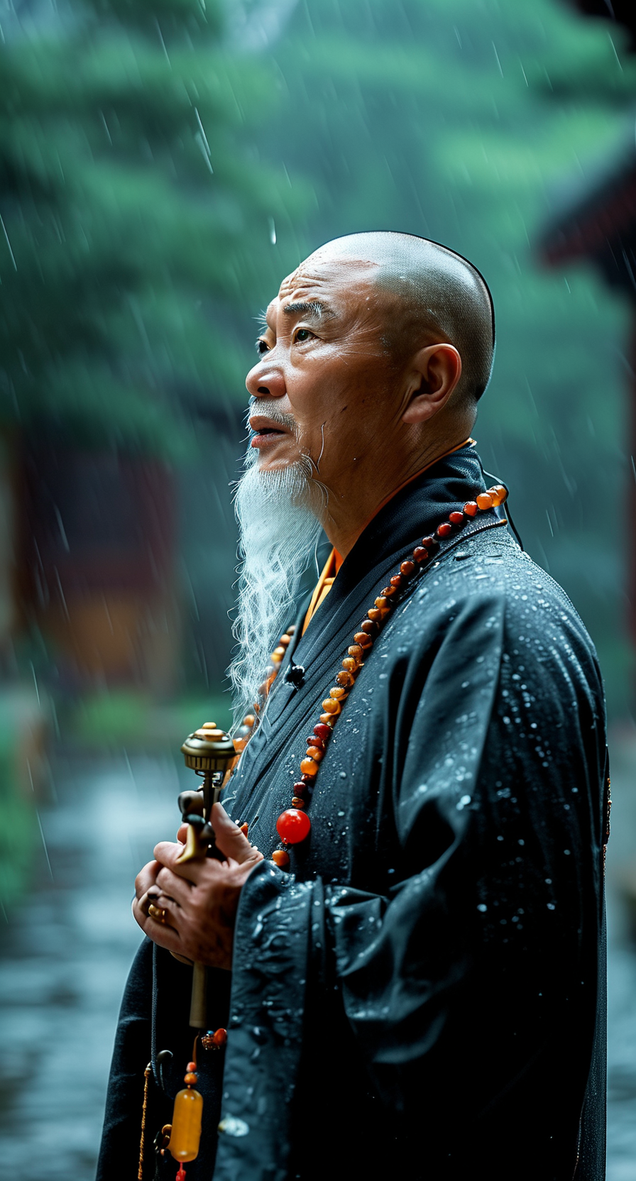 在一座古老的寺庙中,有一位守钟僧,每天黄昏时分,他都会