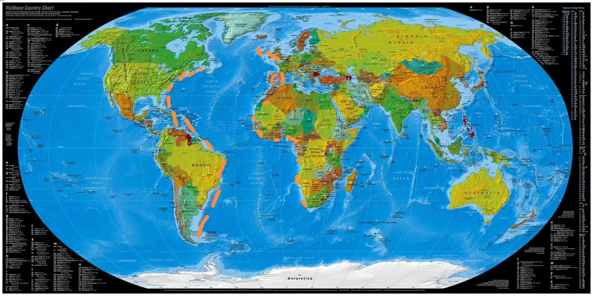 大西洋地图高清版大图图片