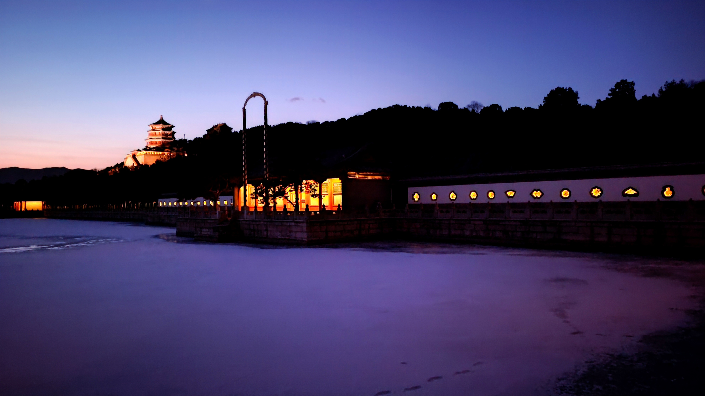 颐和园夜景图片真实图片