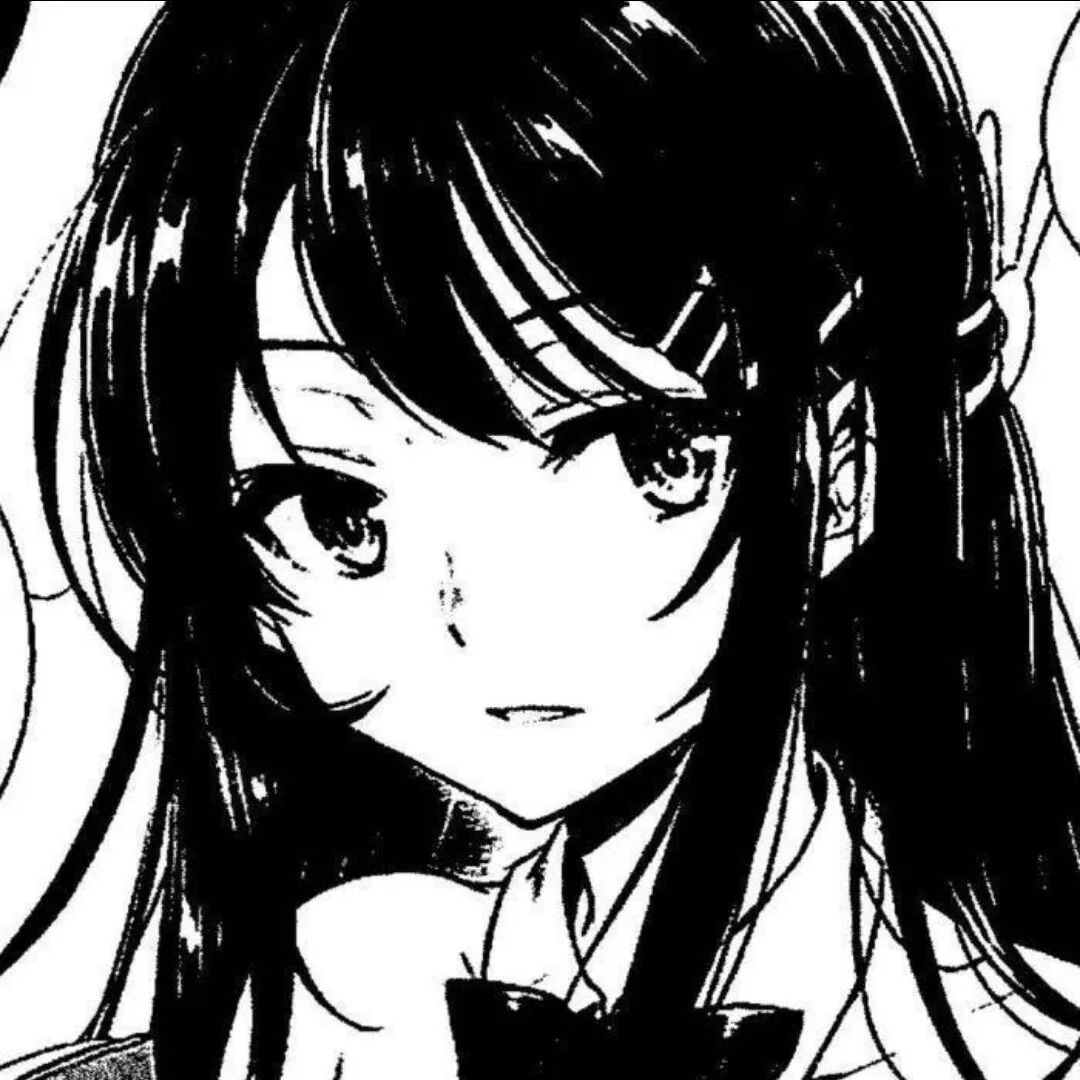 黑白动漫女生头像 图片来源:阿晨头像馆微信公众号 #我要上热门# #二