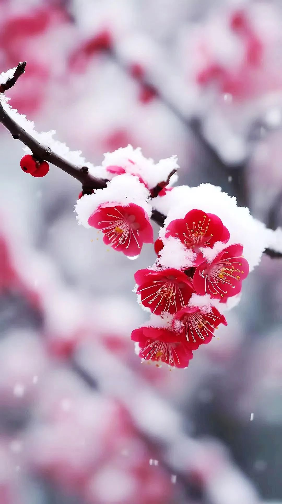 忠魂傲雪红梅图片