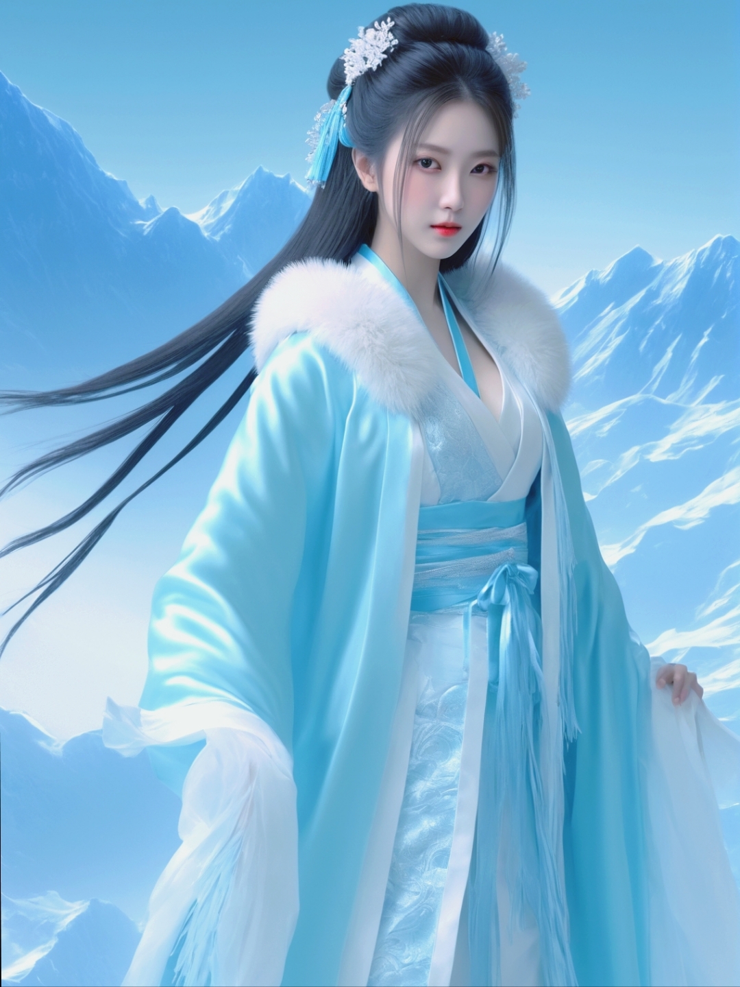 雪中风华 雪中,一袭古装美女,如画中人儿般静静伫立