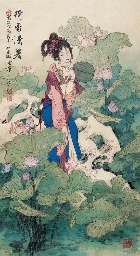 蒹葭苍苍白露为霜 所谓伊人在水一方 中国大师笔下的仕女图欣赏