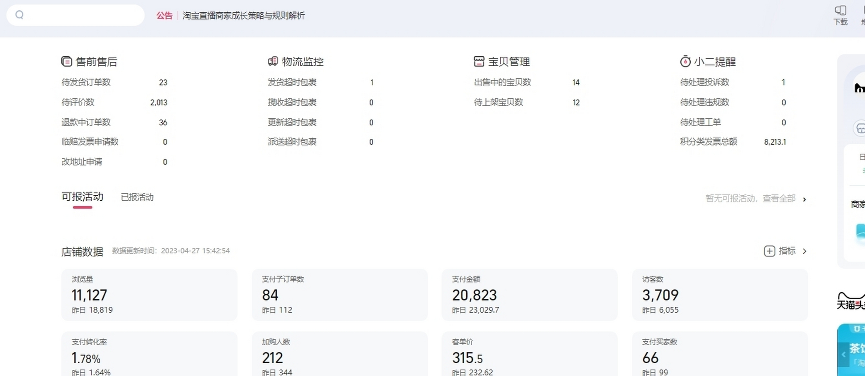 每天销售额稳定在1w左右,直通车引力魔方在1500左右.