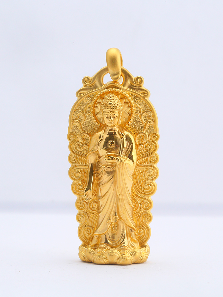 黄金佛牌吊坠999