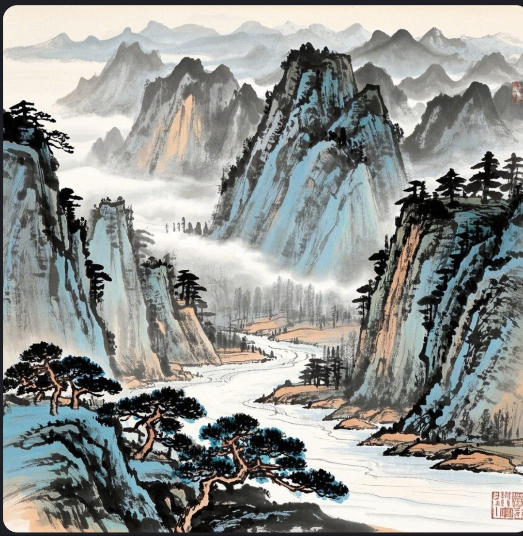 索方山水,墨韵悠长 索方山水画,以传统中国水墨勾勒万千气象