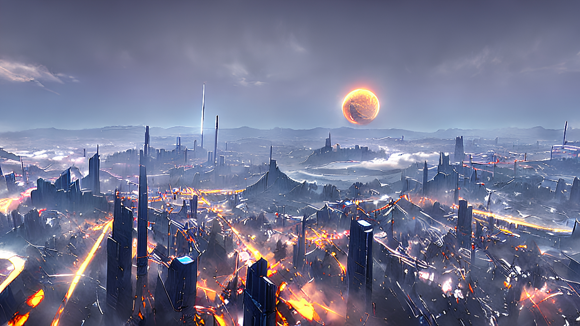 这是ai想象的未来世界 #ai绘画