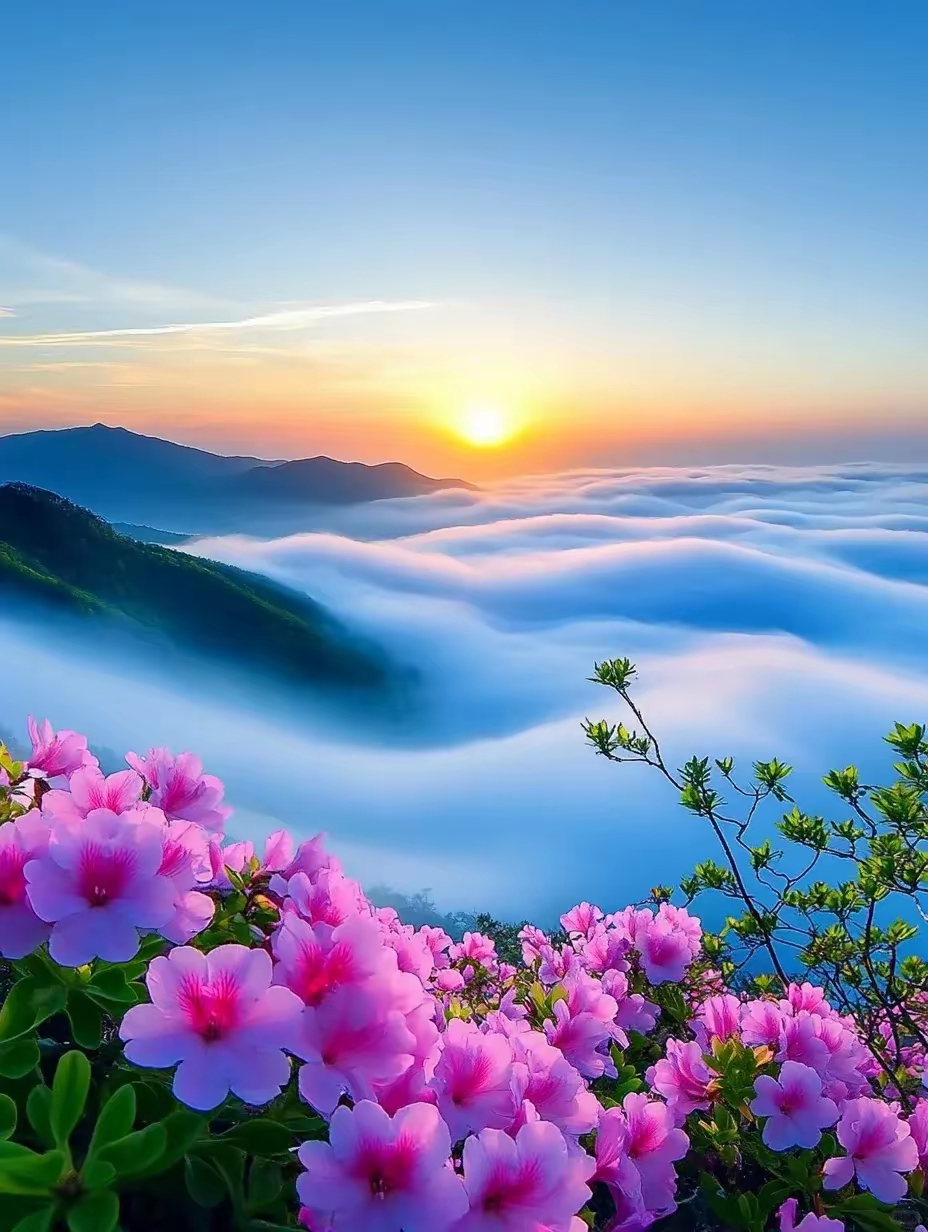 风景 唯美晨曦风光图片晨曦曙光晨光绚丽图片尽沐晨光日出群山云开见