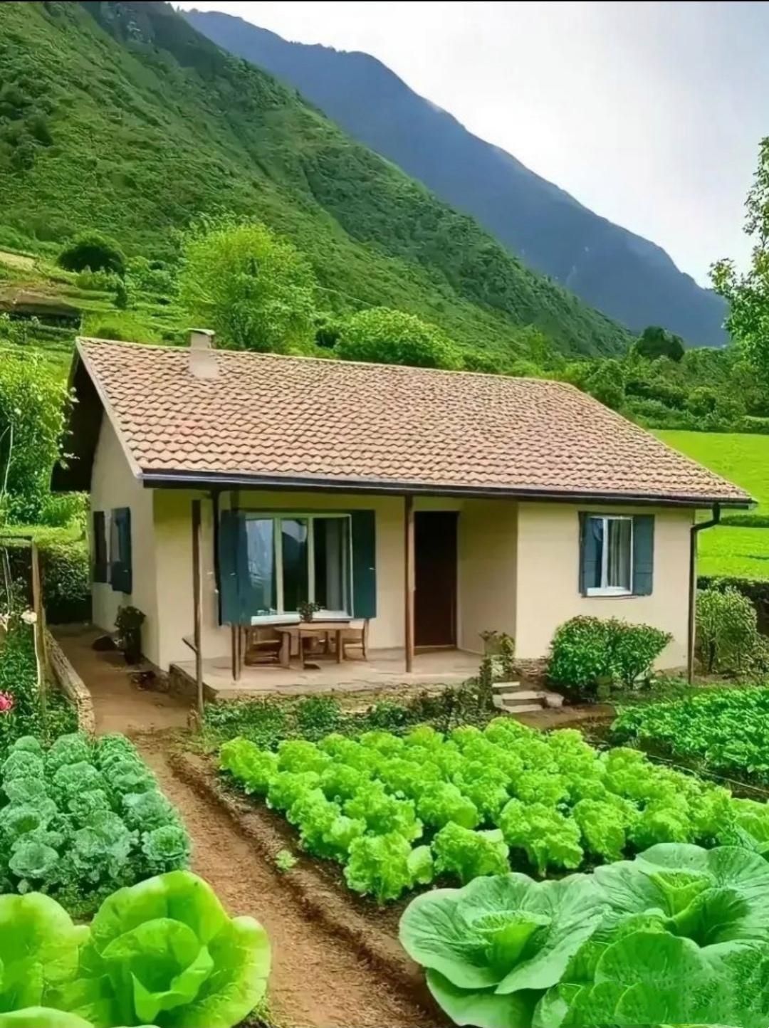 最美山间小屋图片