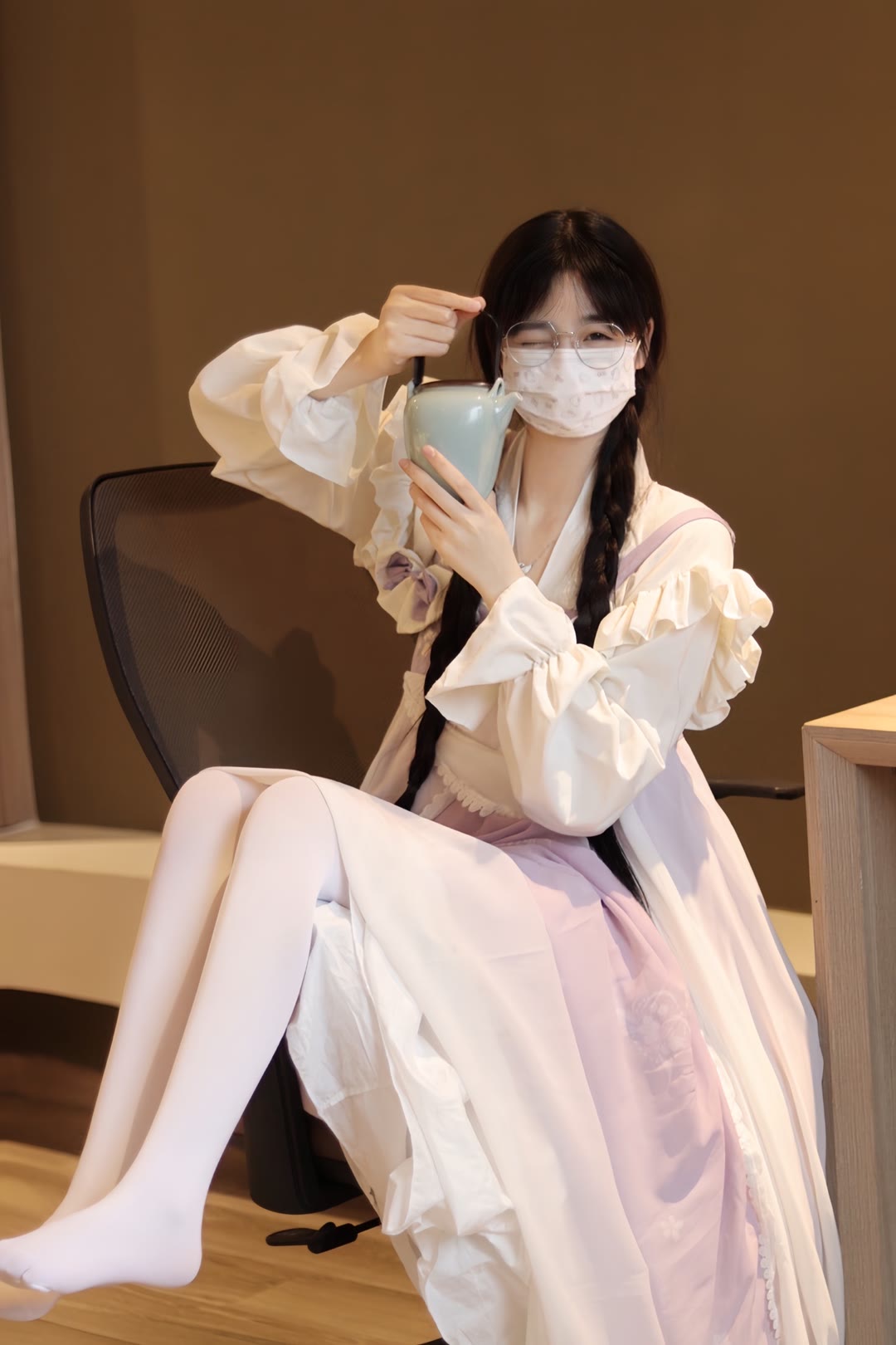 小仙女白丝袜 汉服