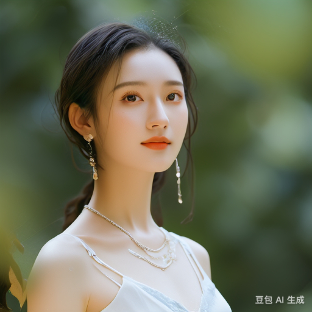 小姐姐的发型简约而不失优雅,将头发梳成一个精致的发髻,展现出