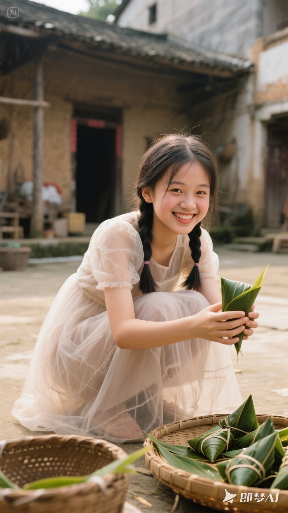 自然生活# 院子里的粽香 院落里,翠竹的影子摇曳