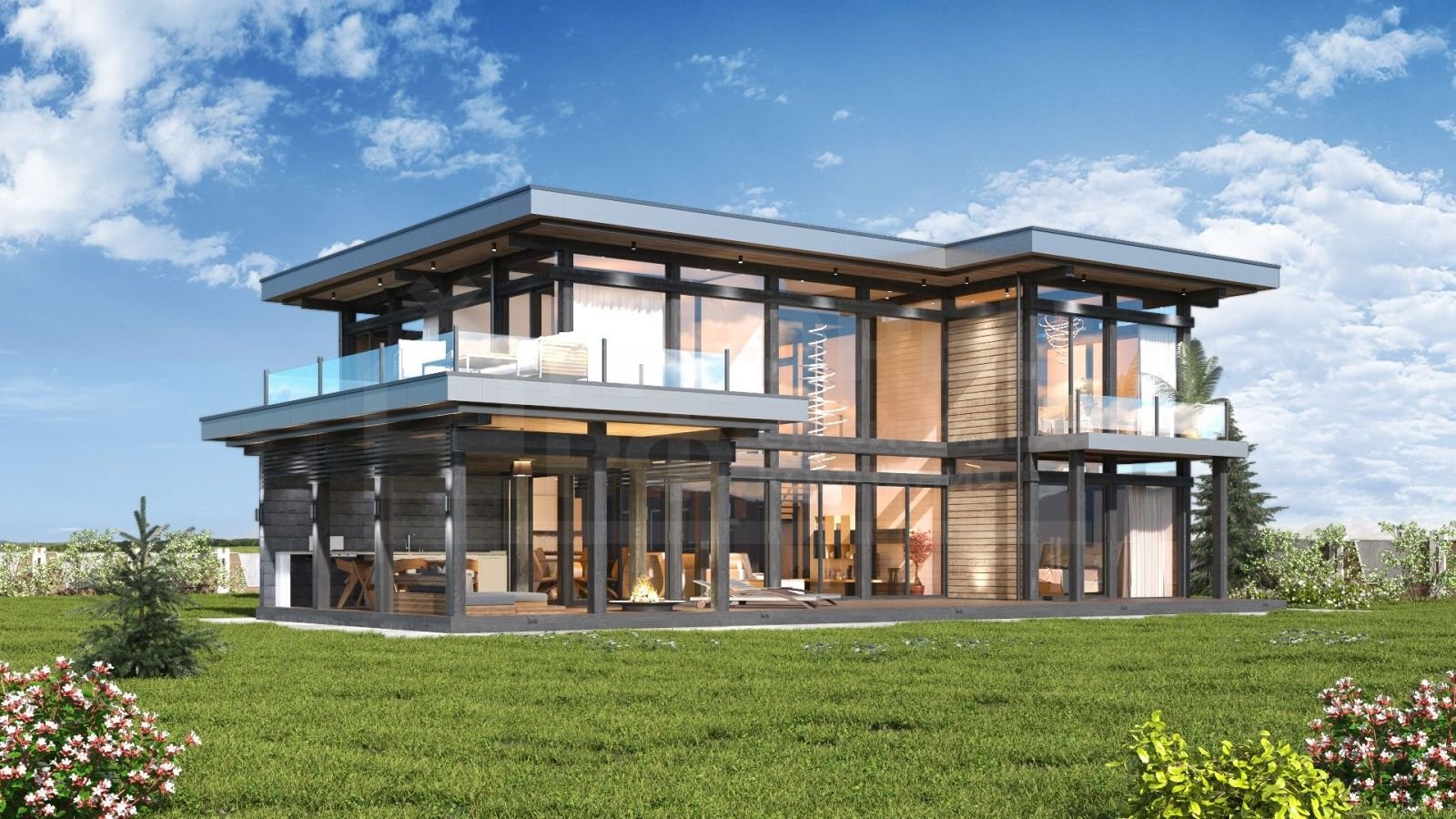 图片装配式木结构建筑旅居设计图片简易装配式别墅现代绿色建筑图片