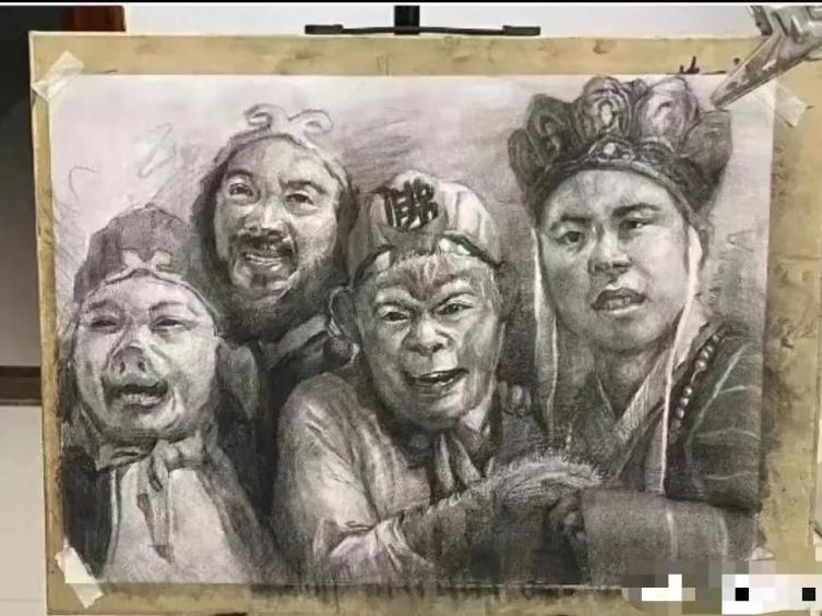 唐僧师徒四人素描画像图片