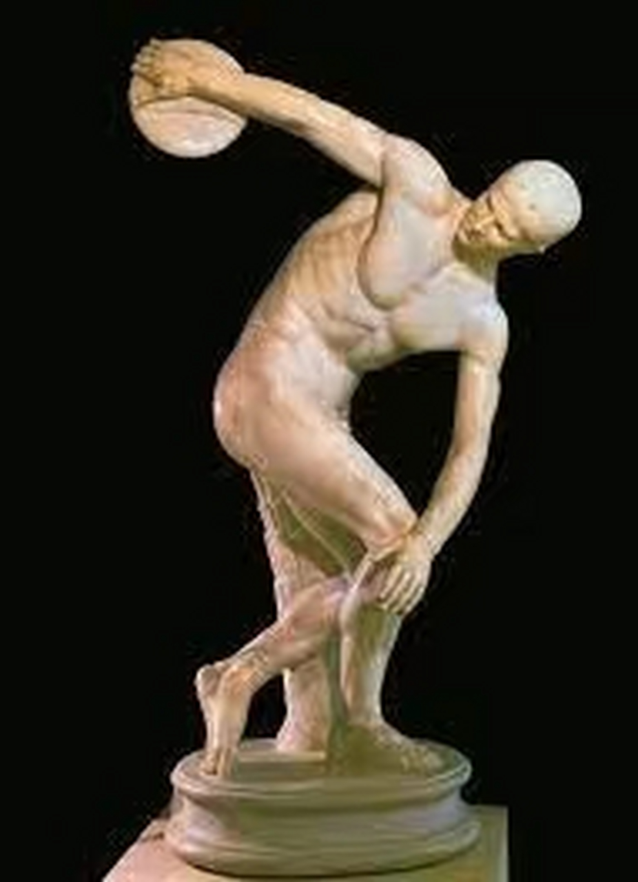 《掷铁饼者》是希腊雕刻家米隆于约公元前450年雕刻的青铜雕塑;《秦