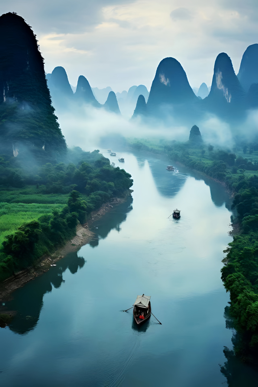 千年的古镇沿河而立,古色古香,静静地散发着属于它的独特韵味.