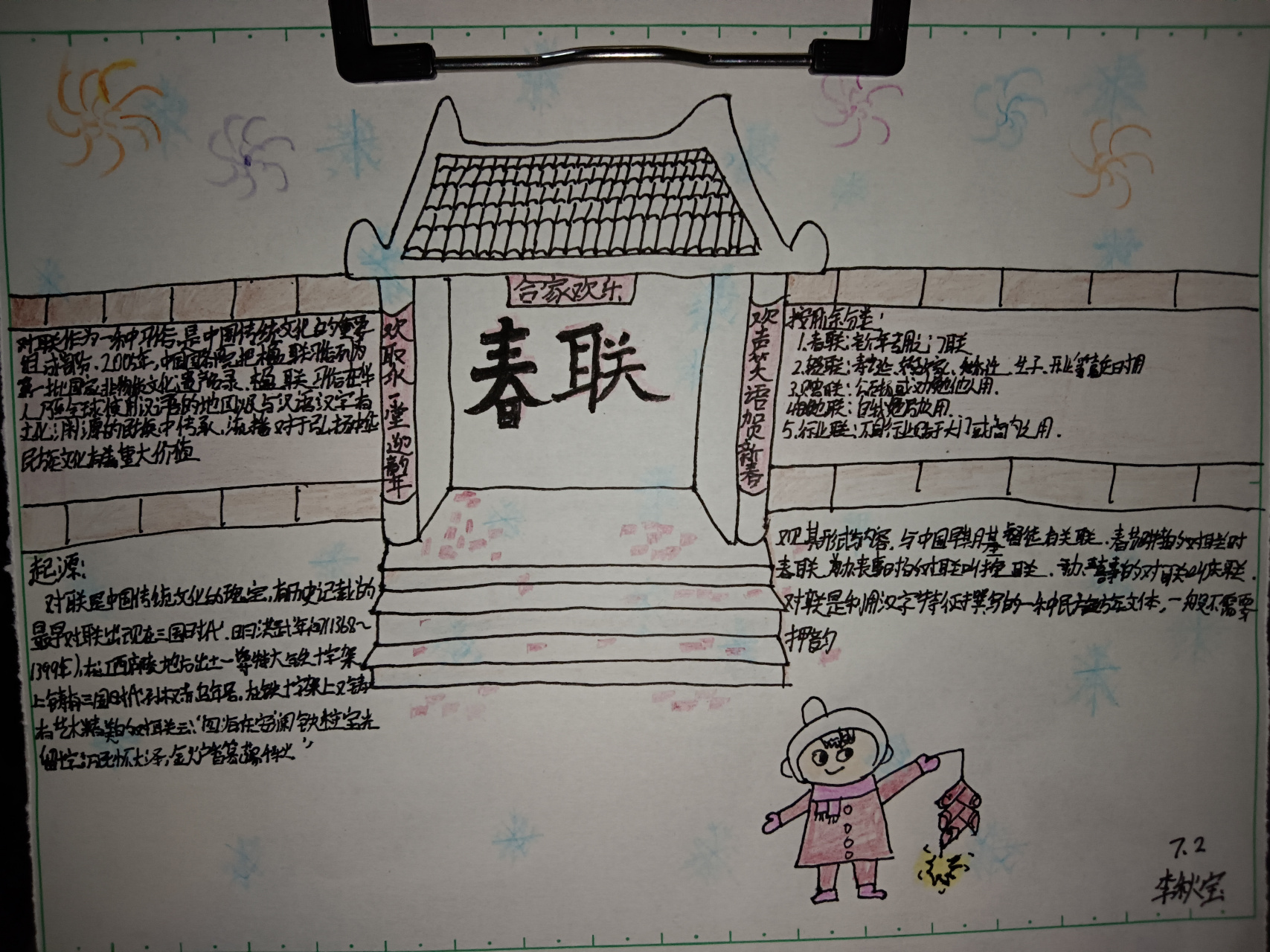 关于对联的手抄报