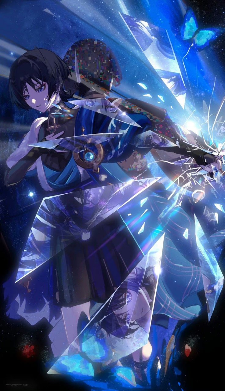 蜜桃社# #原神# #原神散兵# [散兵专属动态] "晚风轻拂,将星辉铺满