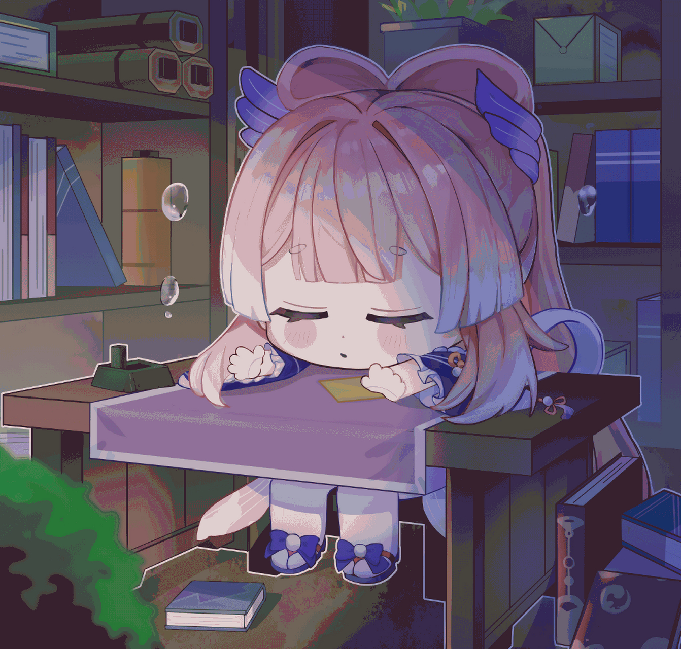 蜜桃社# #原神# 心海陪一起可可爱爱