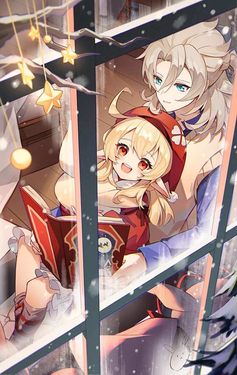 蜜桃社# #原神# 阿贝多和可莉,锵锵∽这画师画的太赞了!