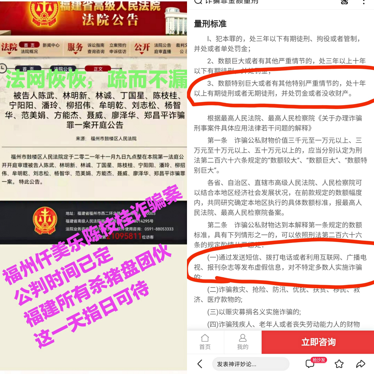 大快人心,福州仟美乐陈枝桂诈骗案,公判