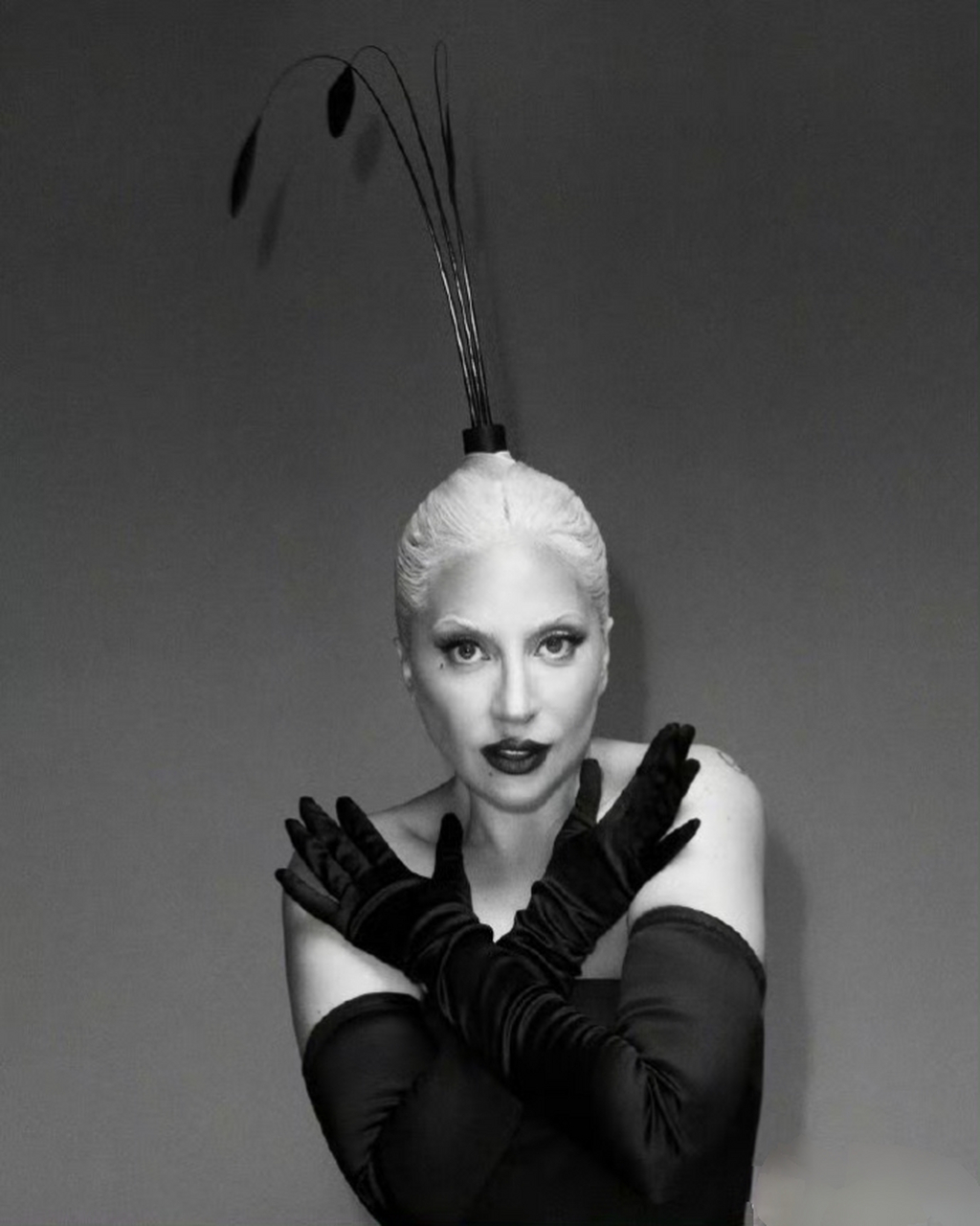 ladygaga巴黎奥运会开幕式造型曝光:黑白的"火烈鸟",她总是能一鸣惊人