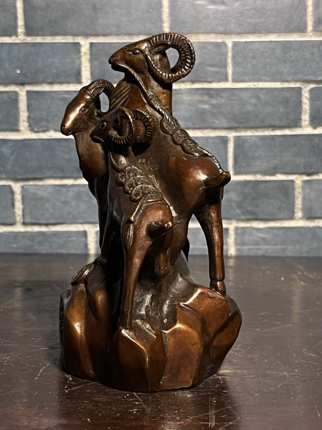 旧藏乾隆年制三羊开泰铜质摆件 重3斤#古玩圈