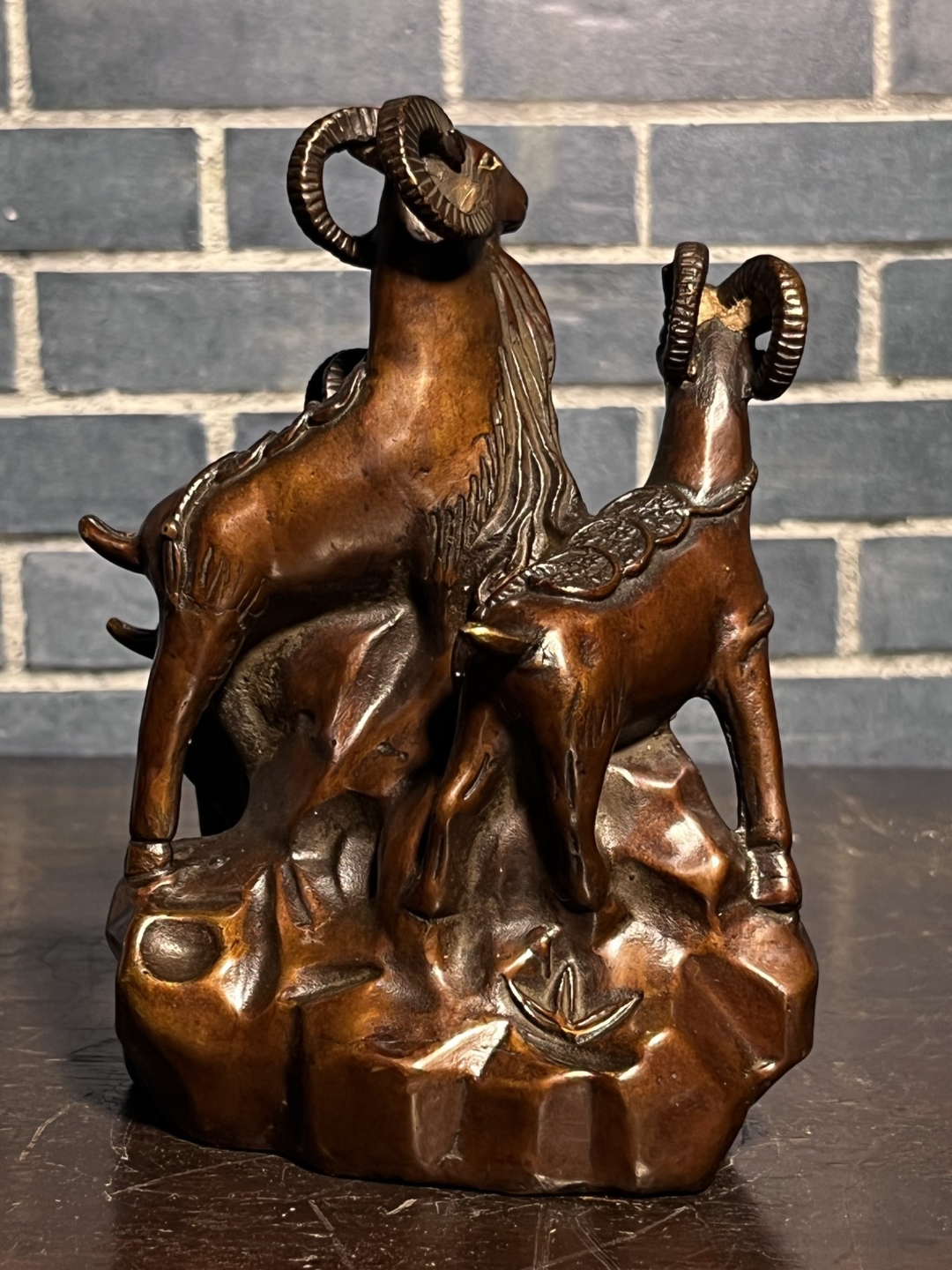 旧藏乾隆年制三羊开泰铜质摆件 重3斤#古玩圈