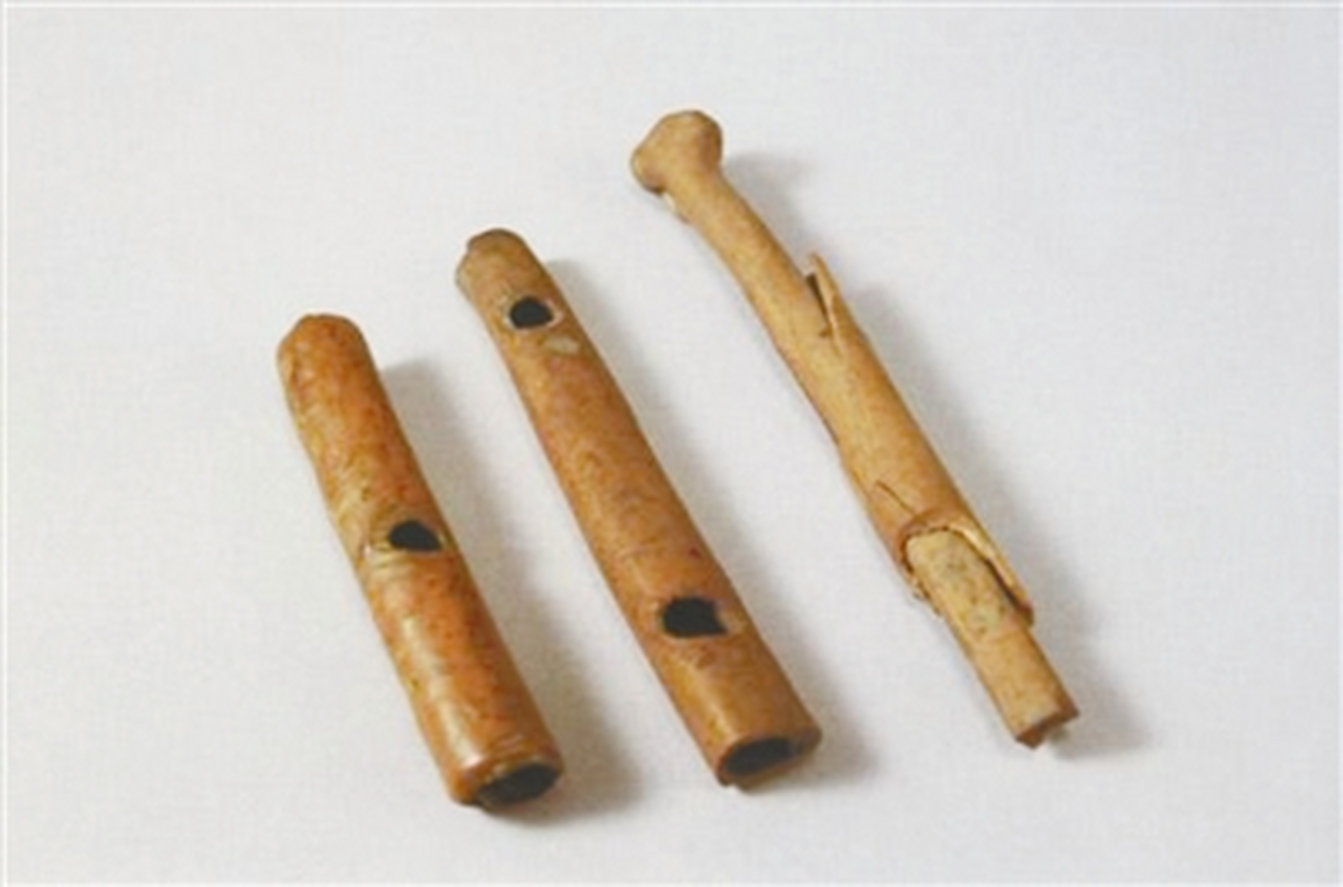 中国古代音乐史之河姆渡骨哨 河姆渡骨哨出土于浙江余姚河姆渡遗址
