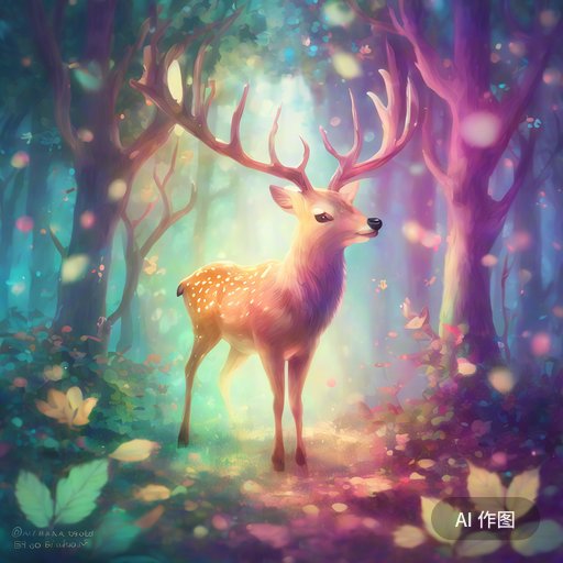 它拥有着光芒四射的金色鹿角,是森林中的守护神