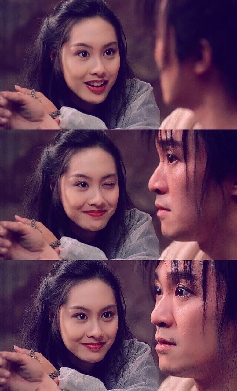 大话西游之大圣娶亲# 紫霞仙子对至尊宝的一眨眼,不仅让至尊宝,也让