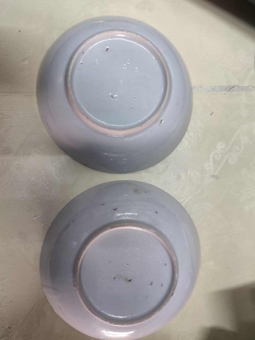 晚清广彩小盘一对