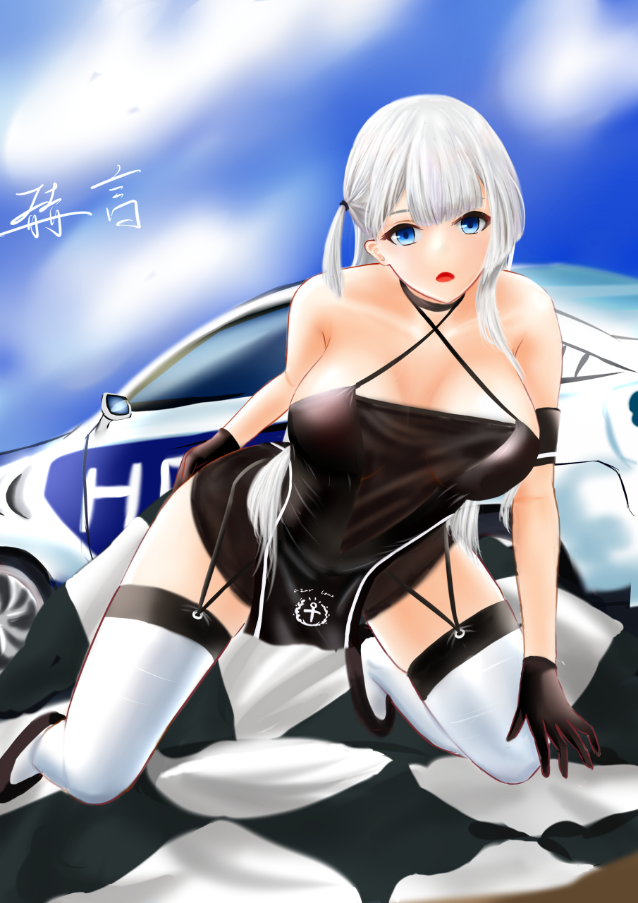 二次元美图# #碧蓝航线# #插画#  碧蓝航线: 赛车女郎——翔鹤(和谐)