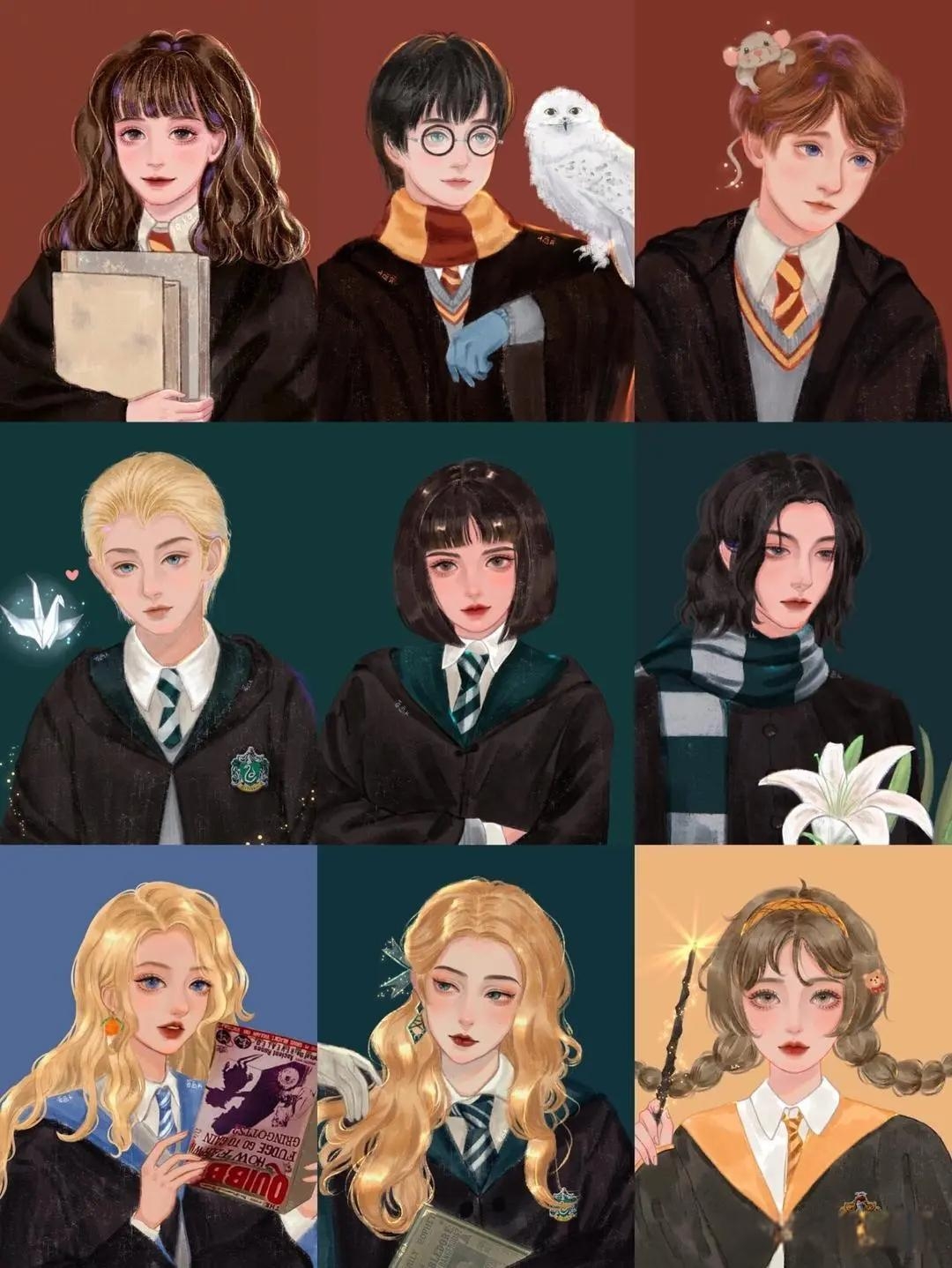 "哈利波特迷们,快来看看这些超赞的魔法学院角色插画!"哈迷头像