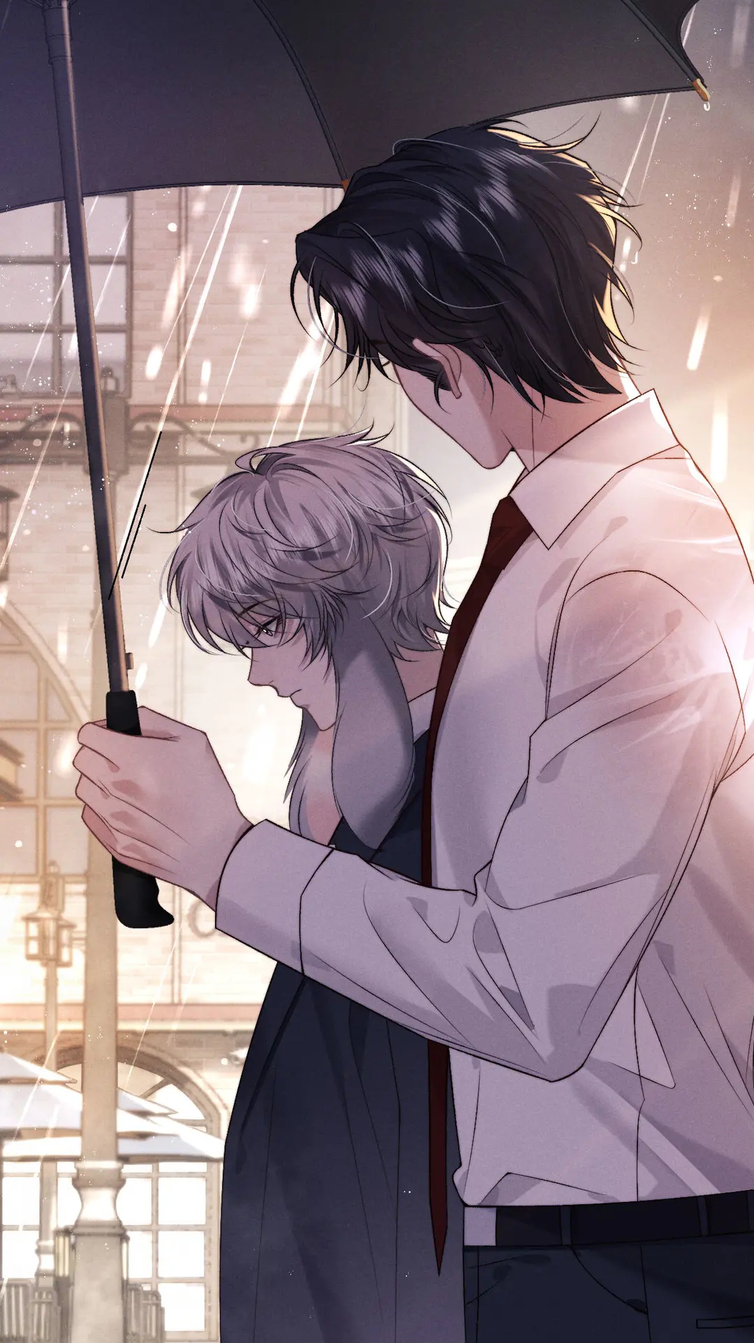 垂耳执事漫画# 漫步在雨中的恋人