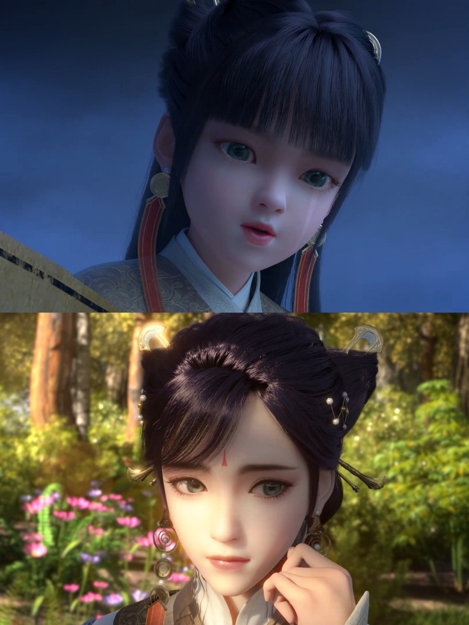 眷思量 20|小时候哭鼻子的须灵犀和长大后害羞的须灵犀 动图