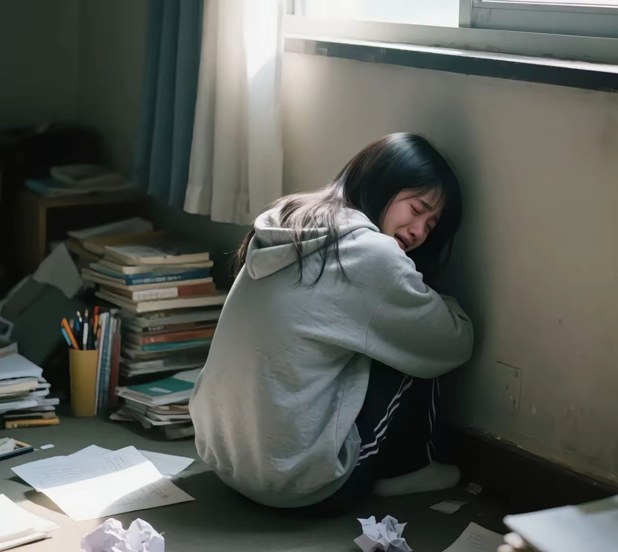 三天的高考已结束了,女儿回到家,一句话没说径直走向