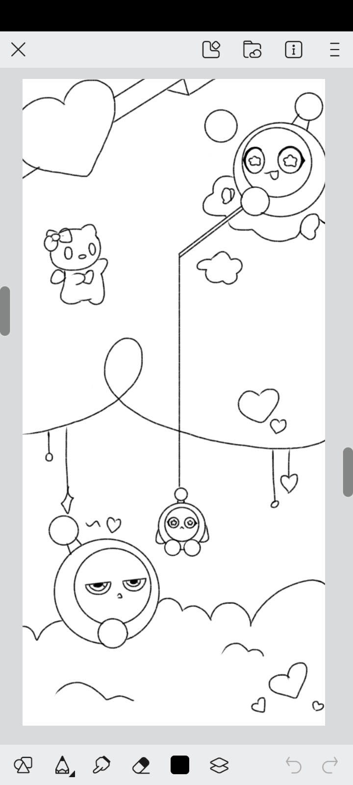 自己画的线稿没涂色,谁能帮我涂下色?求求了