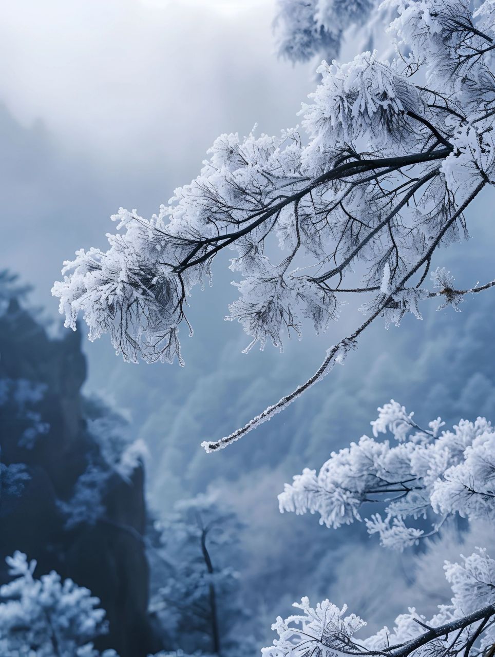 皑皑白雪,若浮云间图片