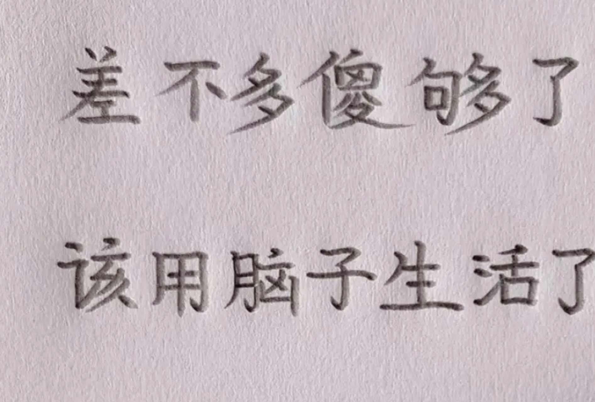 "差不多傻够了,该用脑子生活了", 可是,想了一下子,我好像没"脑子".
